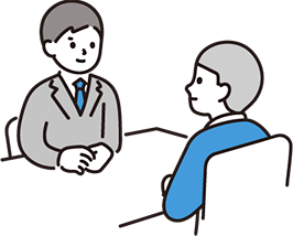 相談する男性のイラスト