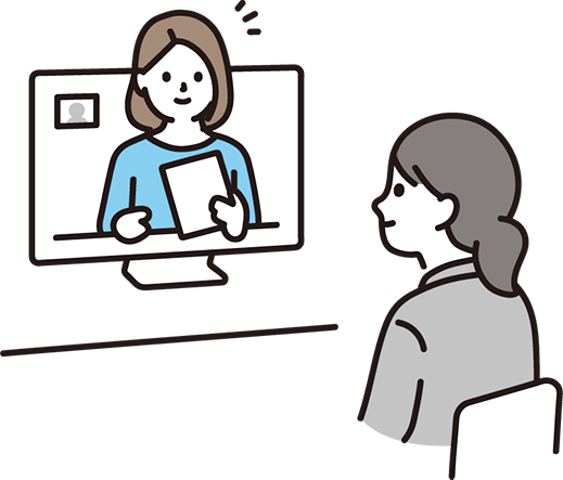 リモート面談をするイラスト