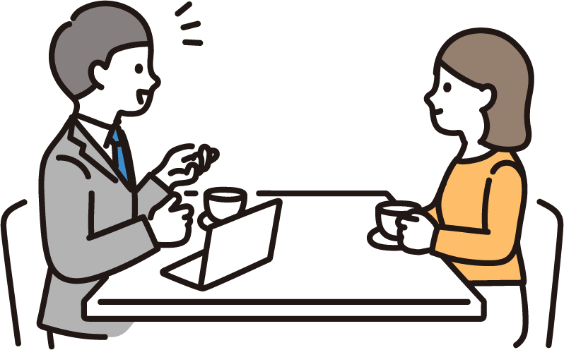 アフターフォローを受けるイラスト